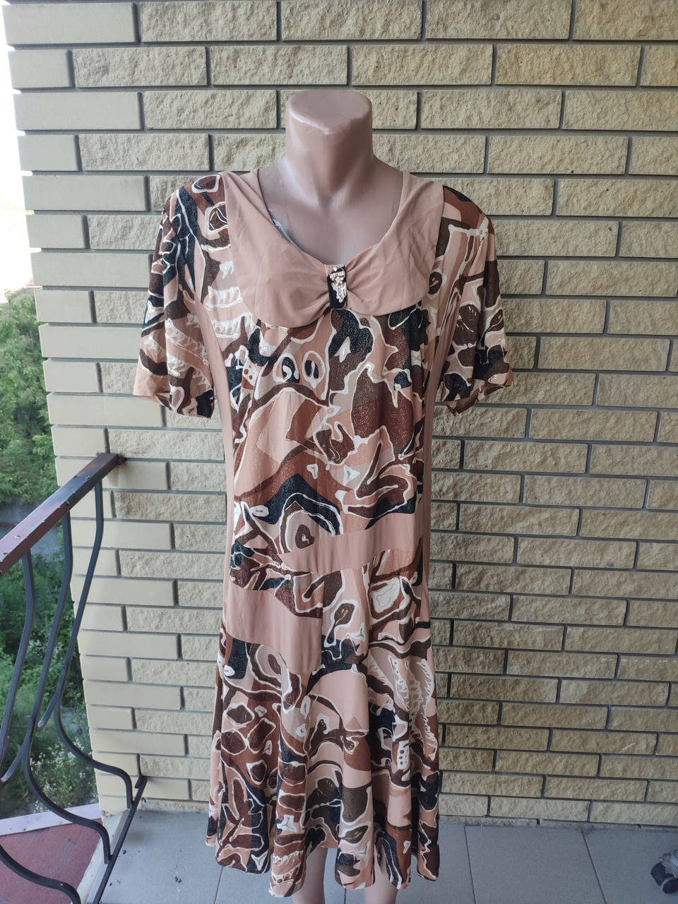 

Платье женское очень большого размера, ткань масло NN 62, терракотовый