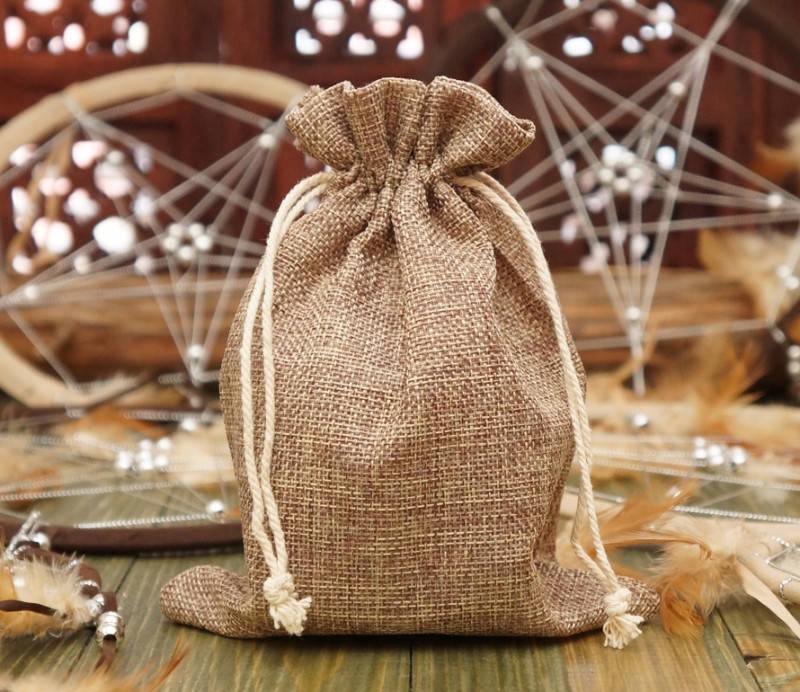 

Подарочный мешочек для оформления к празднику 14,5х19,5 см. Коричневый