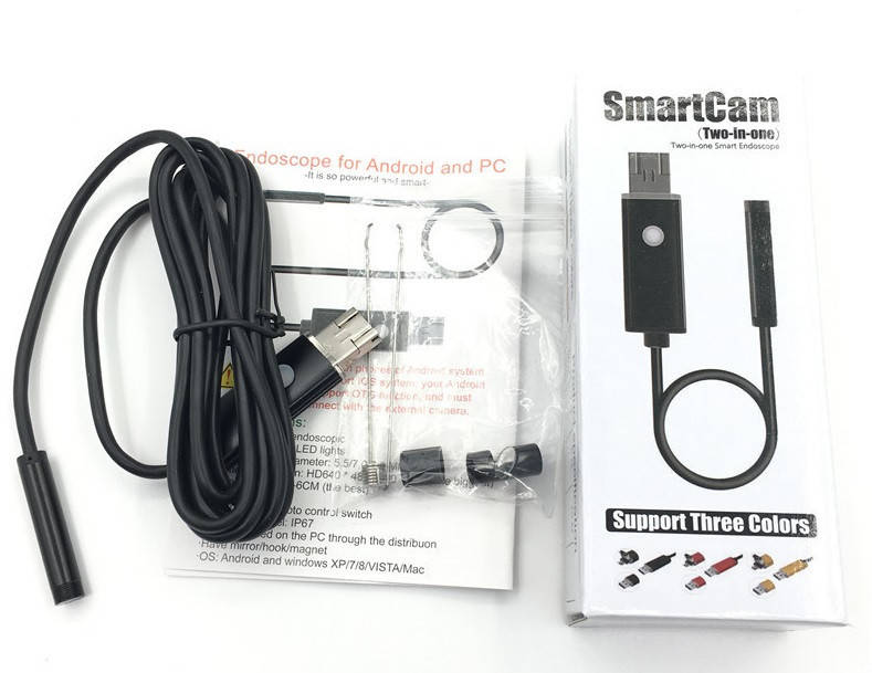 

ORIGINAL Мини-камера Эндоскоп SmartCam 720P - 7mm (длина 2m), Черный