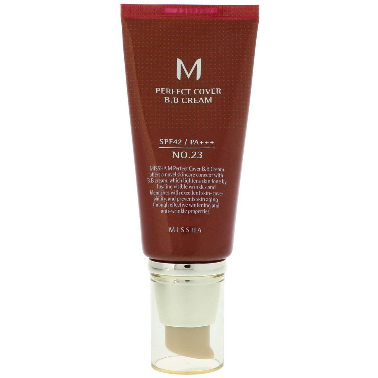 

ВВ крем натуральный беж 23 тон (50 мл) Missha M Perfect Cover BB Cream SPF42