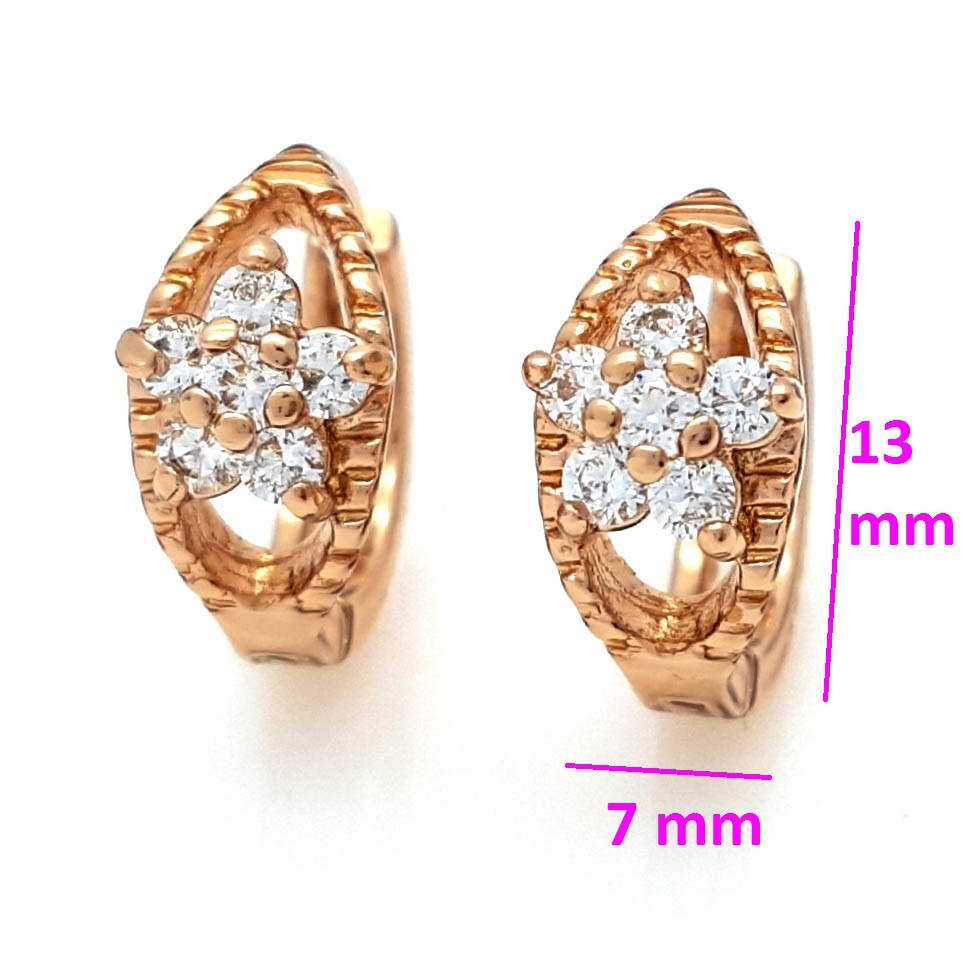 

Серьги, Цветок из циркония, в ободке, позолота Xuping, 14К