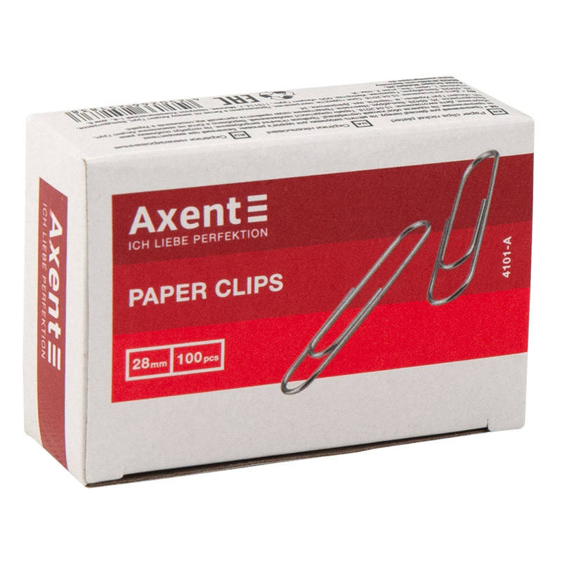 

Скрепки прямые никелированные Axent 4101-A, 28 мм, 100 шт.