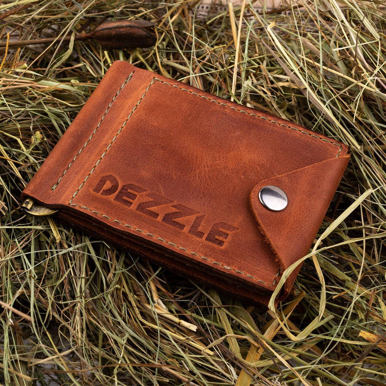 

Кожаный кошелек-зажим для денег и карточек Dezzle 2608 коричневый