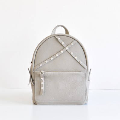 

Женский кожаный рюкзак Sakura beige бежевый