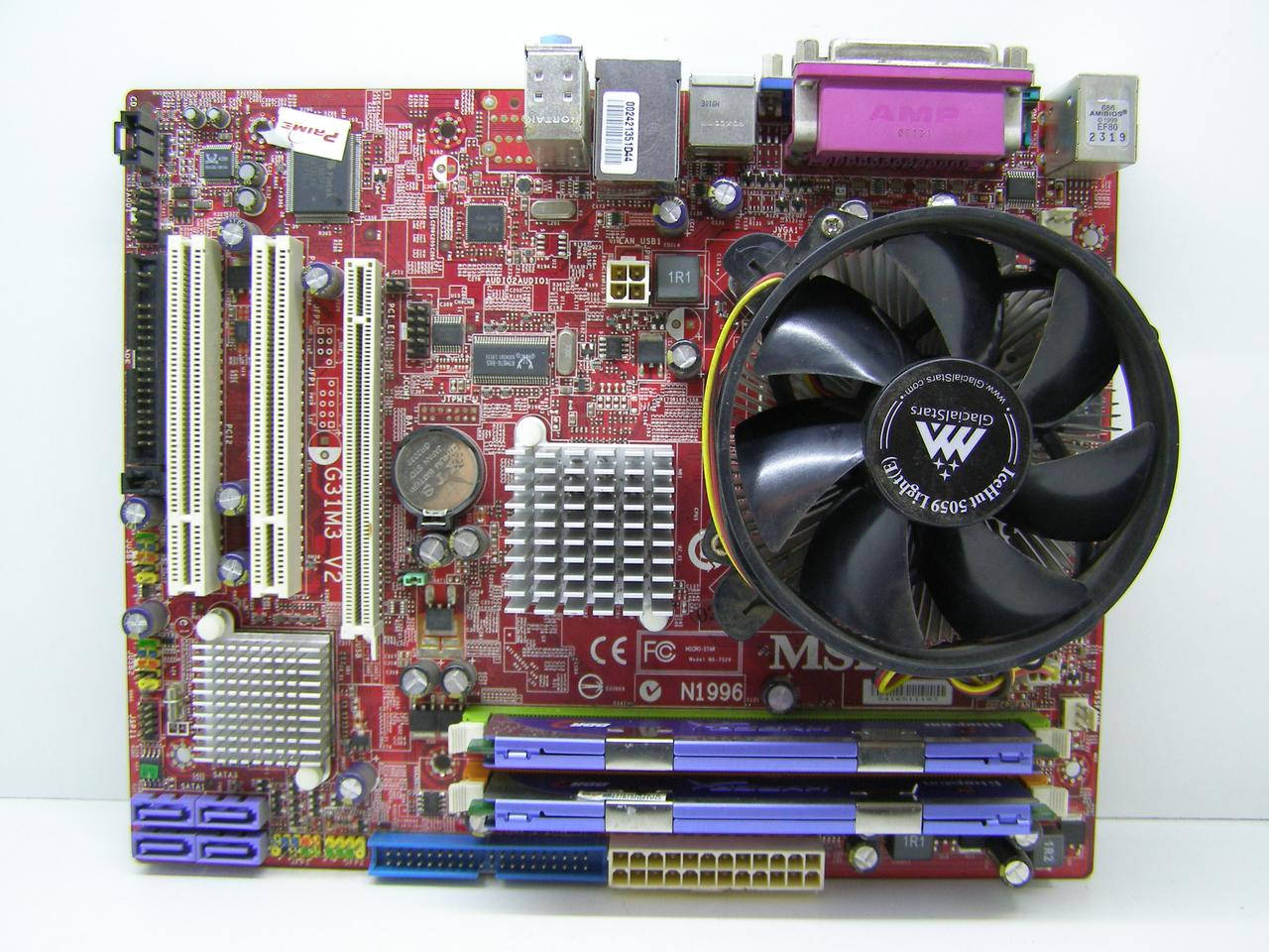 

Комплект LGA775 материнская плата MSI G31TM+core2duo e7400+2Гб+кулер код.кп4