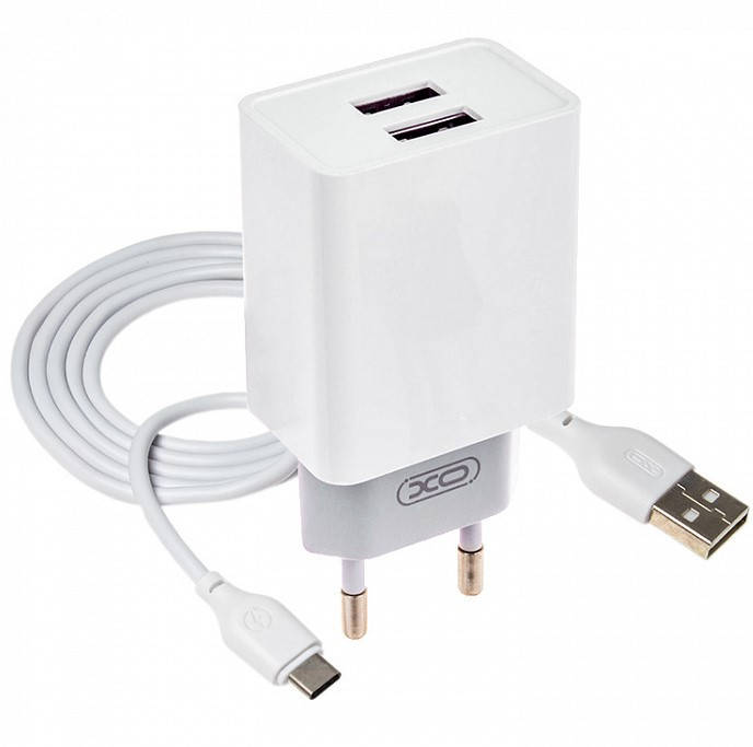 

Сетевое зарядное устройство XO L65 2USB/2.4A micro-USB