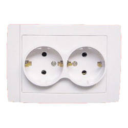 

Розетка 2-а вбудована з заземленням (керамика) 2512 YAWEITAI