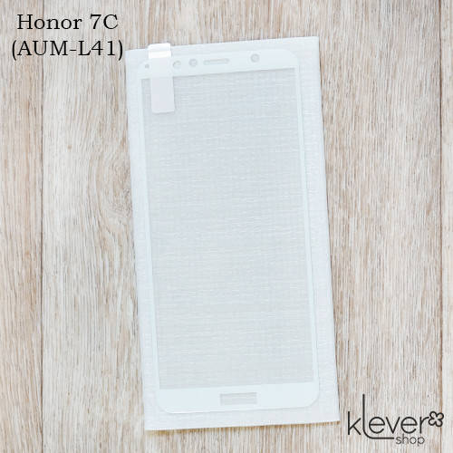 

Защитное стекло для Honor 7C (AUM-L41), Full Cover, white silk, Белый