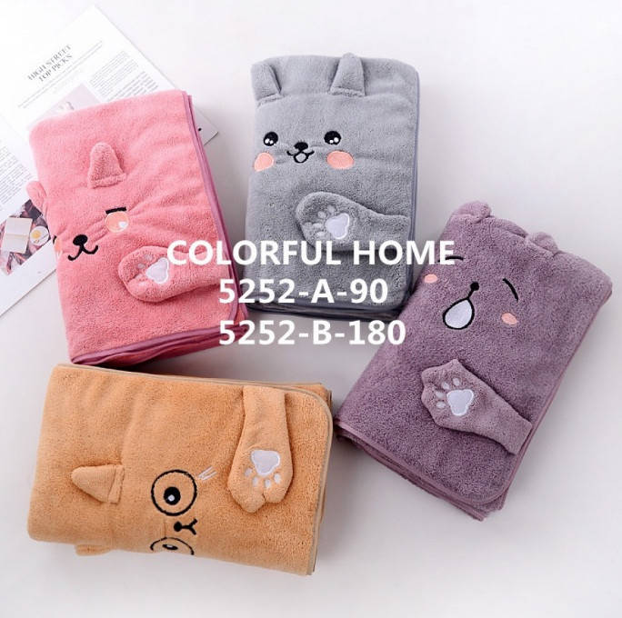 

Детское банное полотенце из микрофибры 135x65cm 24502, Разные цвета