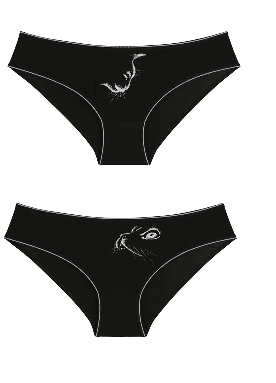 

На девочку подростковые трусики детские, 2шт, Черный