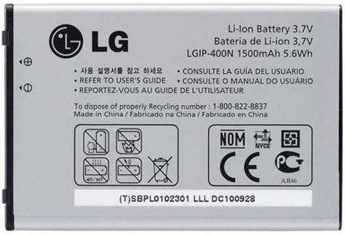 

Аккумулятор LG P500, LGIP-400N, original, 1500 mAh /АКБ/Батарея/Батарейка /лж