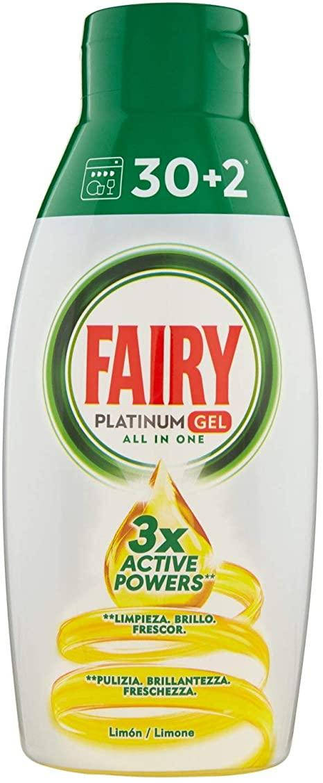 

Гель для посудомоечных машин Fairy Platinum all in one (Лимон) 650 мл, 32 мойки