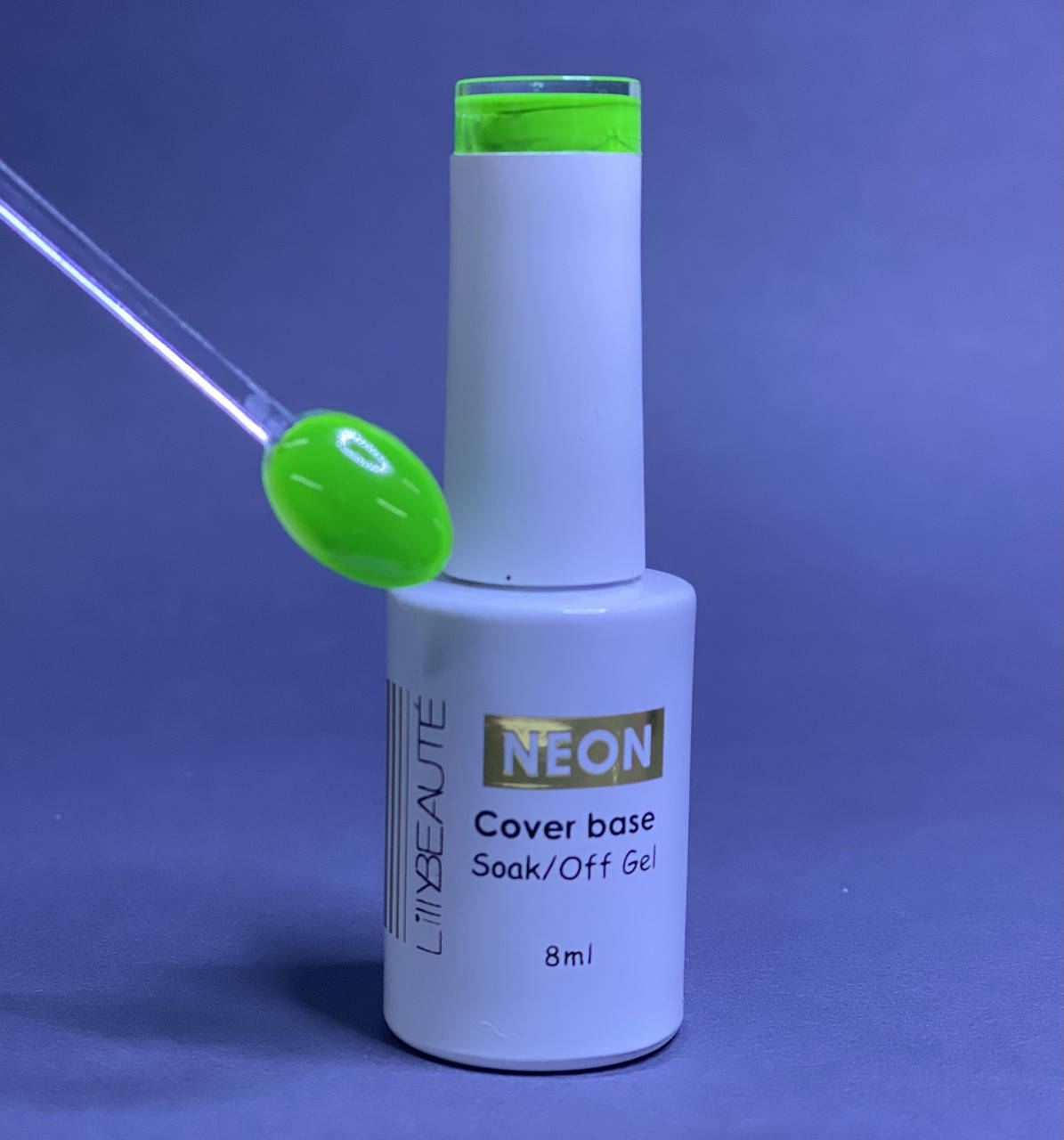 

База каучуковая неоновая Lilly Beaute NEON Cover base 8 мл салатовая