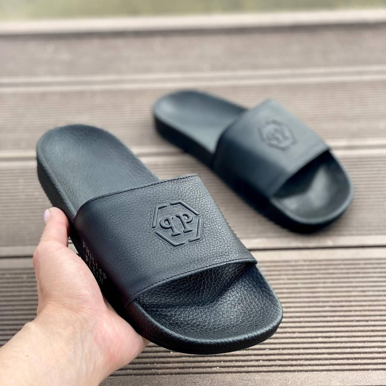 

Шлепанцы мужские из натуральной кожи Philipp Plein Черный, 45
