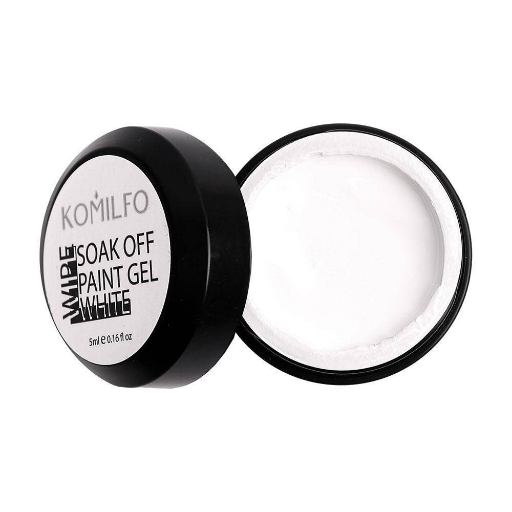 

Komilfo гель-краска Soak Off, White, Wipe, 5 мл, Белый