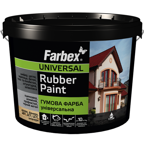 

Фарба гумова універсальна Farbex Rubber Paint 6кг Сіра, Серый