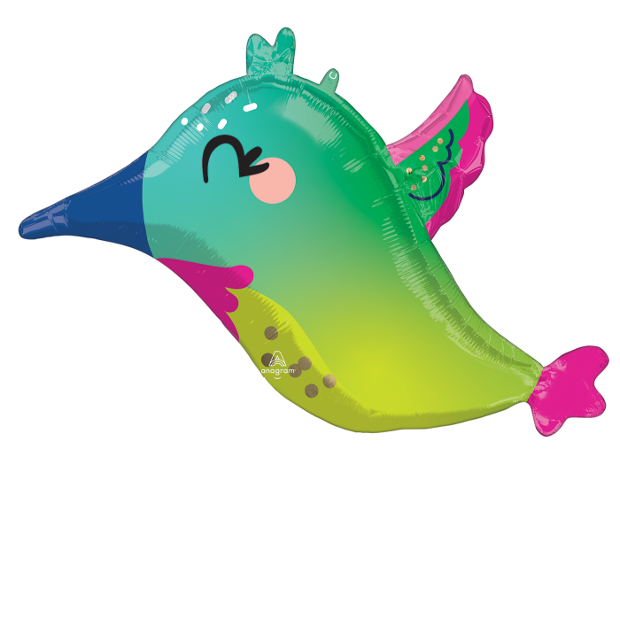 

А 25" Colorful Hummingbird. Шар фольгированный фигура. В уп, Разные цвета