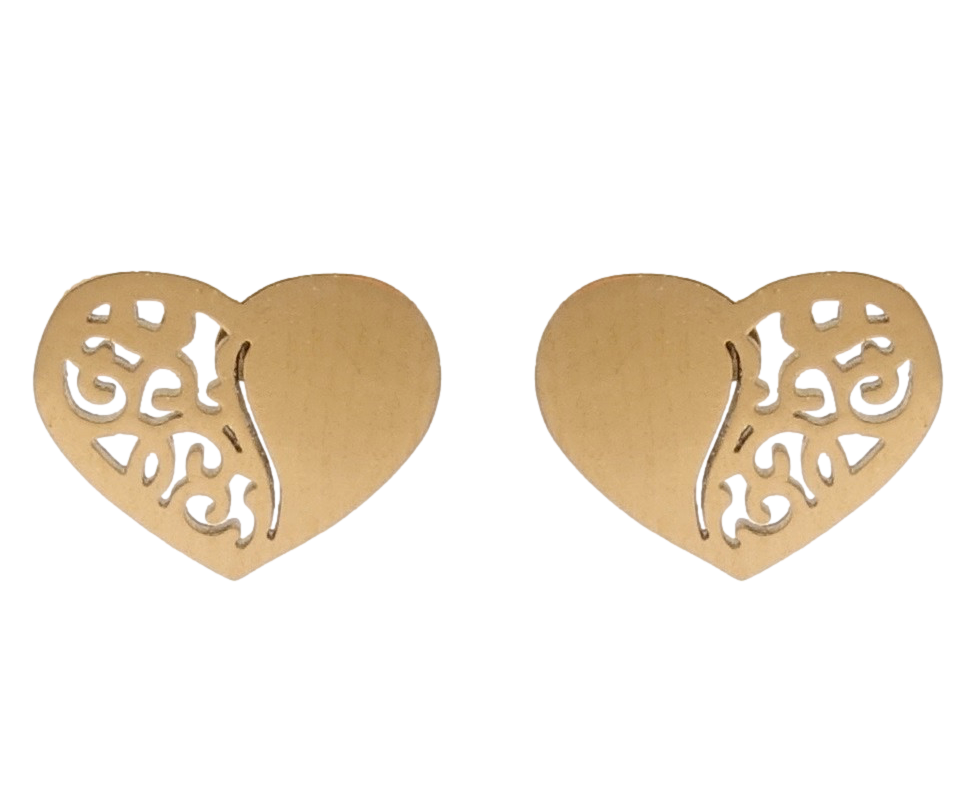 

Серьги Xuping TTM Stainless Steel Лимонный оттенок гвоздики (пусеты) "Сердечки"
