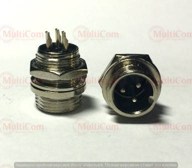 

01-06-006. Штекер MIC 333 mini монтажный, 3pin, диам.-12мм