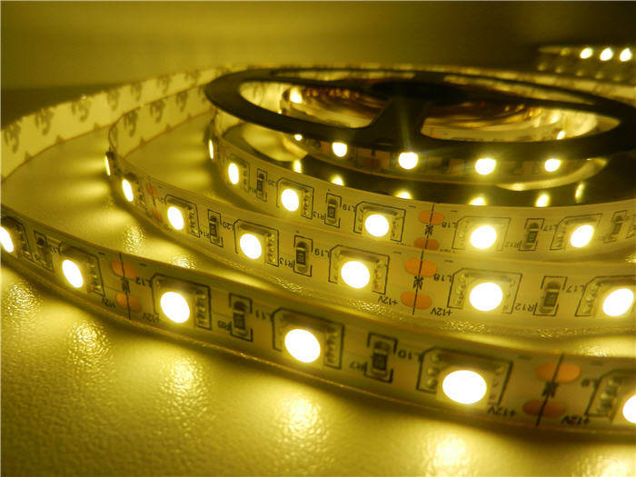 

5 метров - Светодиодная лента 12V SMD 5050 60led IP20 тёплый 14.4W негерметичная