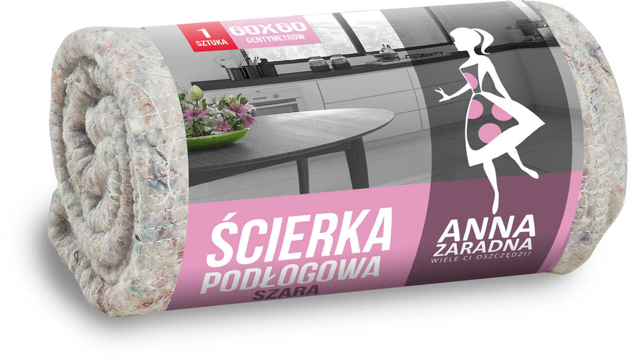 

Салфетка Anna Zaradna для мытья полов серая 60х60 1 шт, Серый