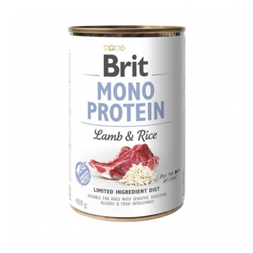 

6 шт. Brit (Брит) Mono Protein Dog Консервы для собак с чувствительным пищеварением (ягненок и рис) 400 гр