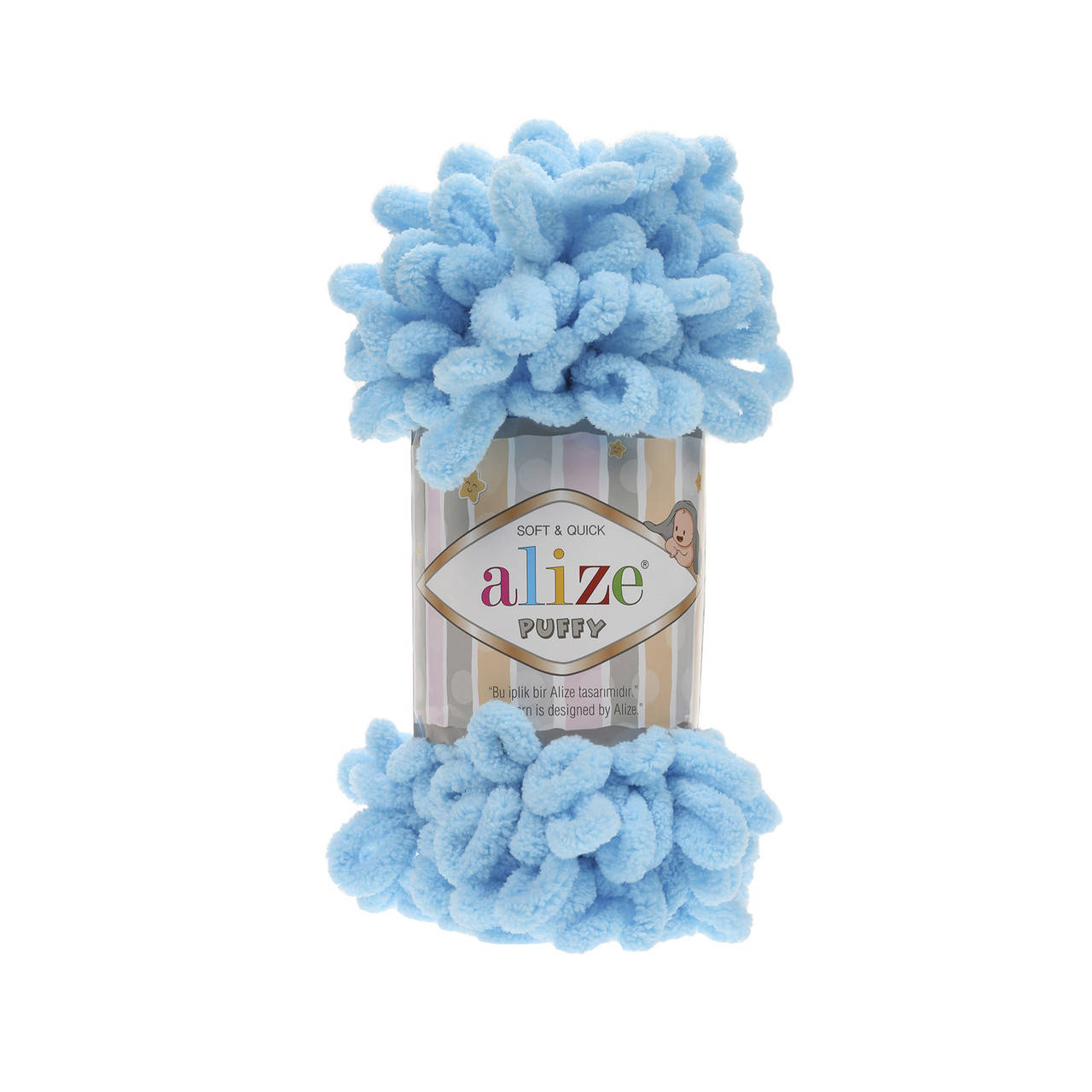

Пряжа Alize Puffy 287 голубой