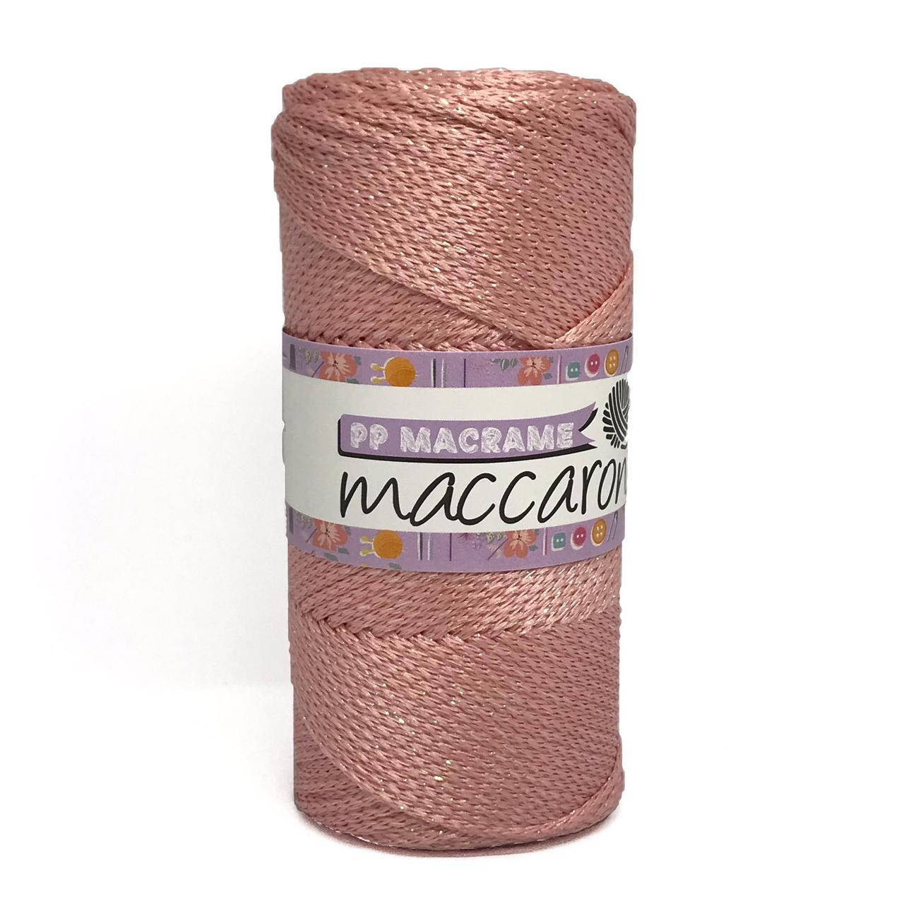 

Полипропиленовый шнур с люрексом PP GLITTER MACRAME Maccaroni 2-3 мм , розовый с перламутром