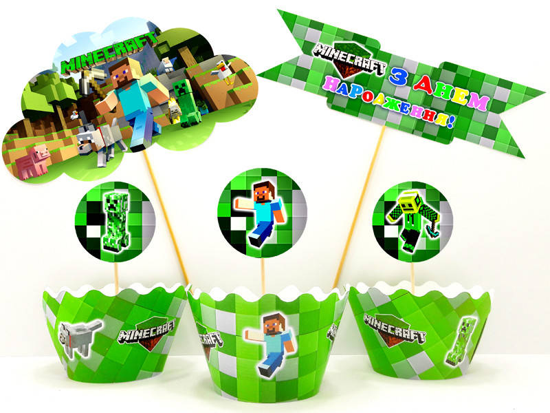 

Набор на украинском языке для капкейков 8+10 "Майнкрафт"