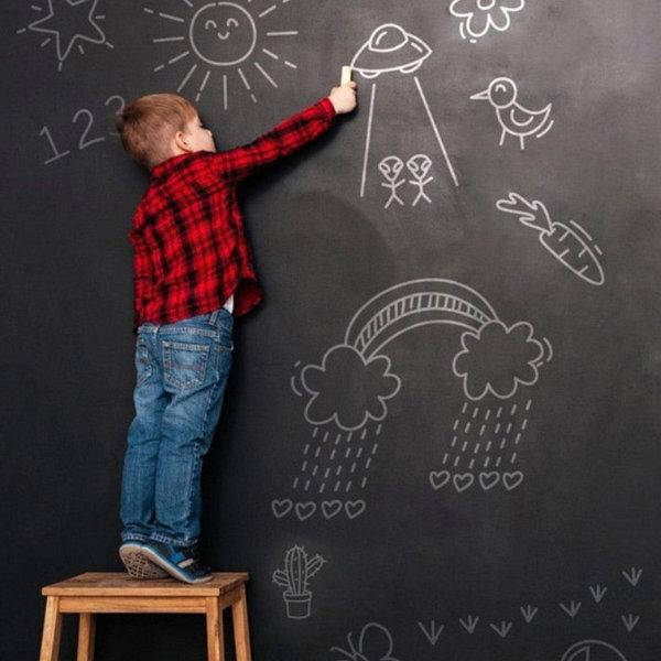 

Самоклеящаяся пленка для рисования мелом Black Board Sticker 200 х 60 см Черная, Черный