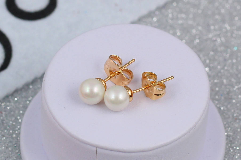 

Серьги гвоздики Xuping Jewelry жемчуг 6 мм золотистые