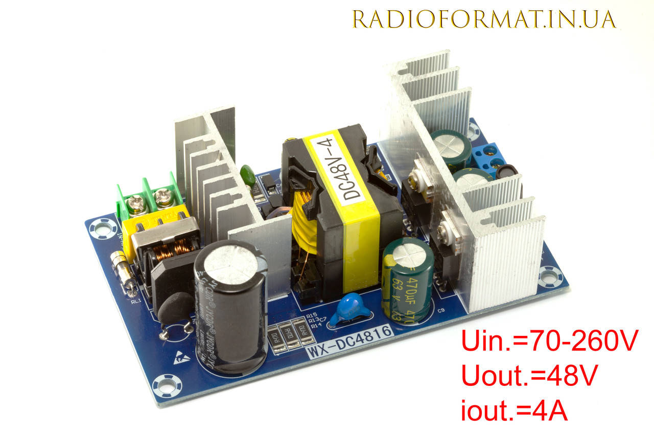 

Блок питания 48V 4,0A 200W открытого типа, ПЛАТА