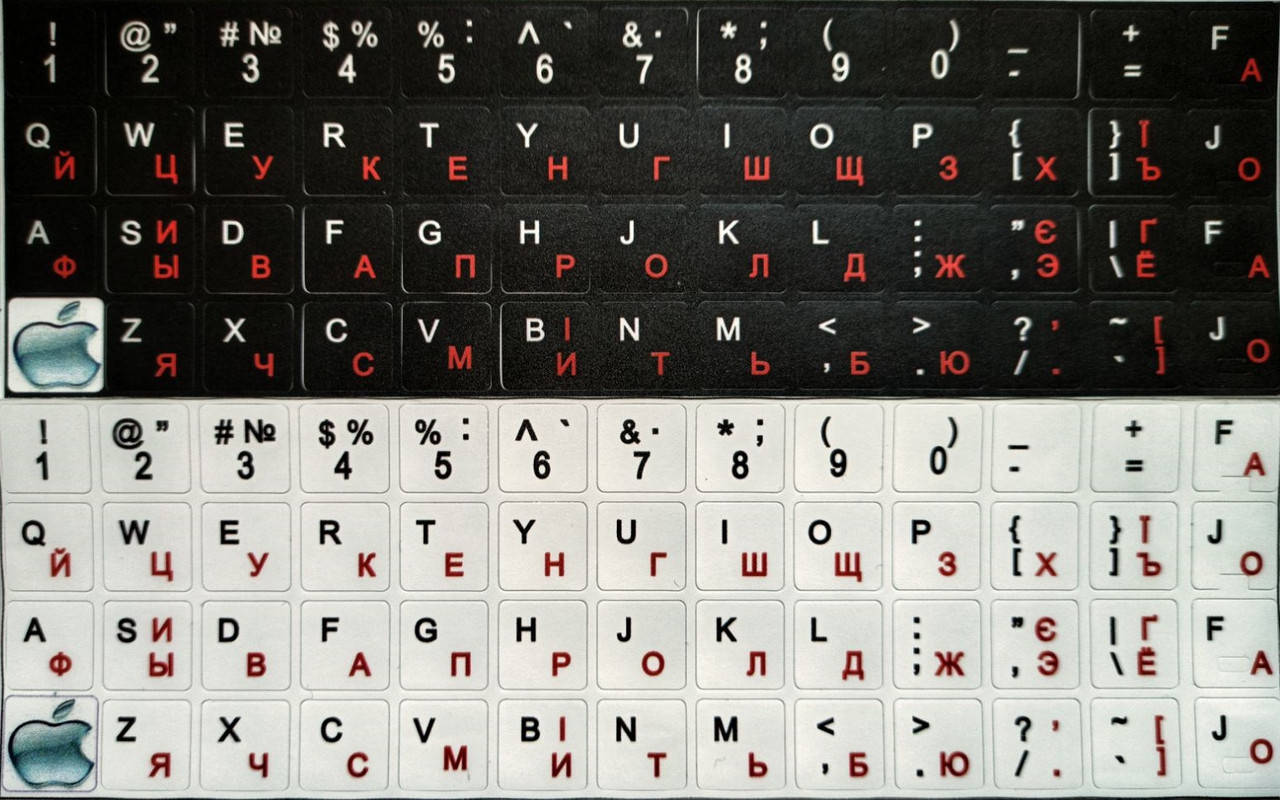 

Наклейка на клавіатуру Деколь Value для клавіатури Mac/Apple 14x14mm Разные цвета(98.00.0002)