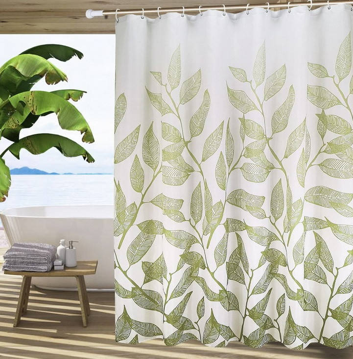 

Тканевая шторка для ванной SG Branches pattern 260х200 см (21235), Зелёный