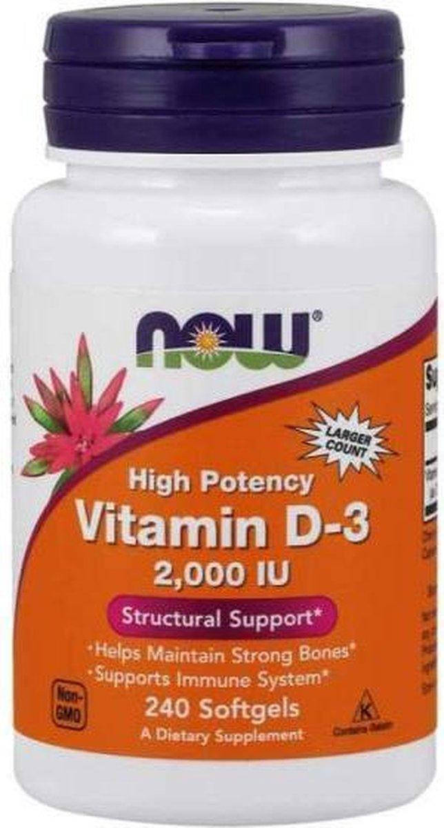 

Now Foods, витамин D-3, высокоактивный, 50 мкг (2000 МЕ), 240 капсул
