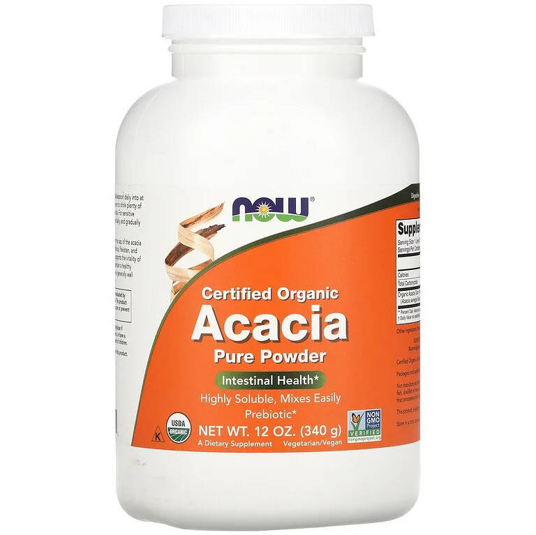 

Клетчатка акации NOW Foods "Acacia Fiber Powder" натуральная клетчатка, чистый порошок (340 г)