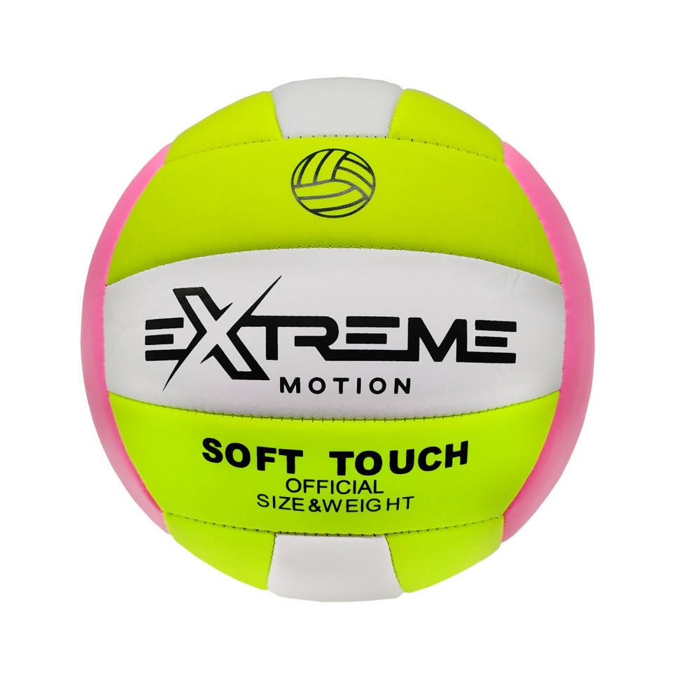 

Мяч волейбольный VB0119 Extreme Motion Диаметр 20,7 (Желтый-розовый)