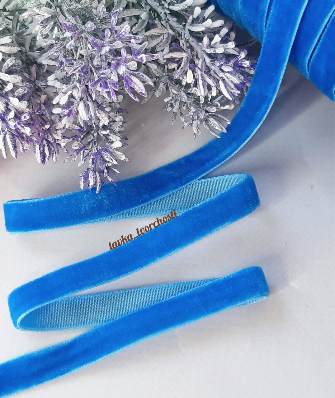 

Бархатна стрічка 1см бірюза