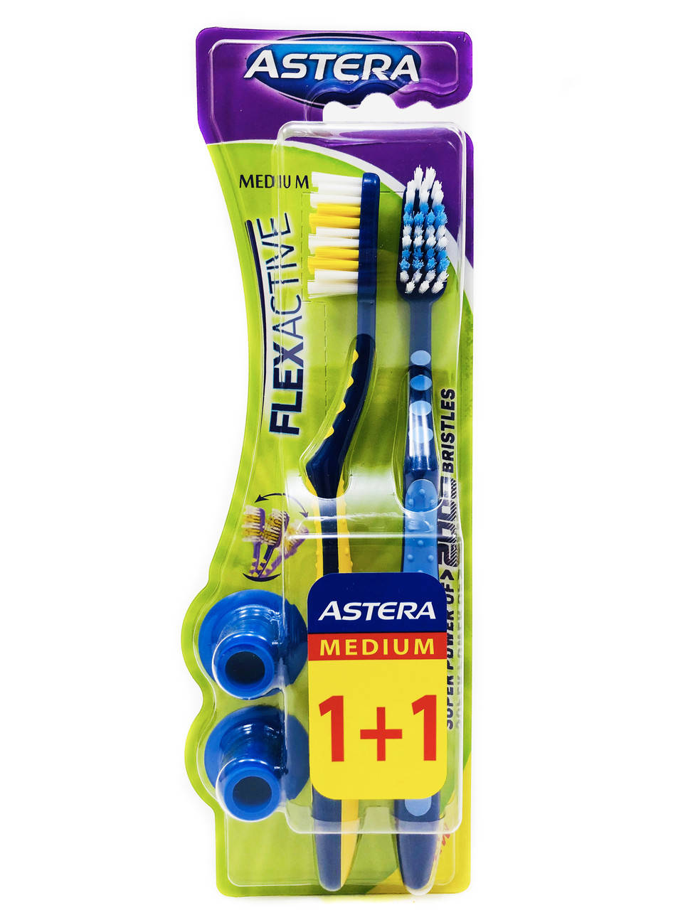 

Зубная щетка Astera Flex Active 1+1 средней жесткости 2 шт