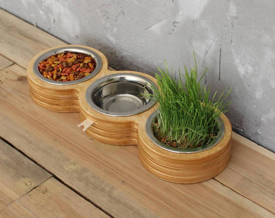 

КІТ-ПЕС by smartwood Миски на подставке | Миска-кормушка металлическая для кошек котов котят XS - 3 миски