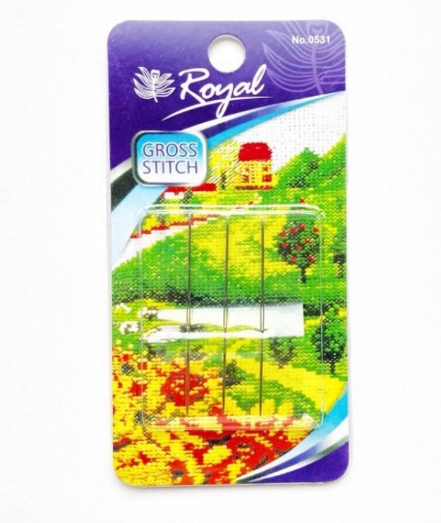 

Tapestry Double 24 (3шт) Набор двусторонних гобеленовых игл для вышивания из золотым ушком Royal (Япония)