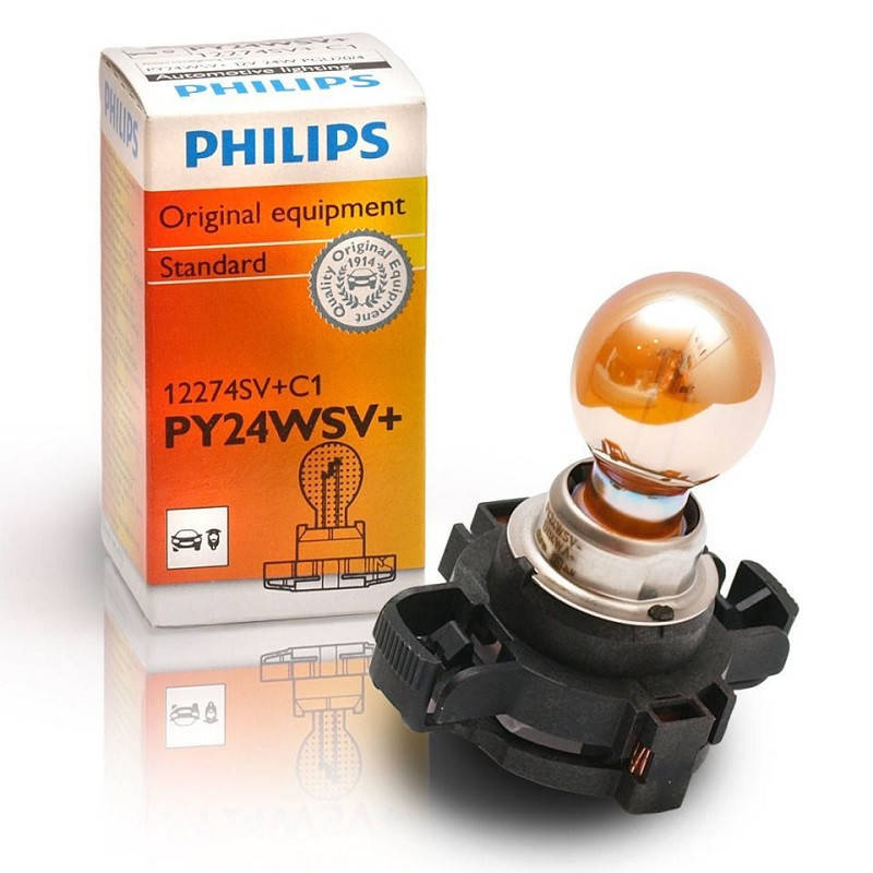 

Лампа накаливания PHILIPS PY24WSilver Vision 12V 24WPGU20/4 12274SV+C1
