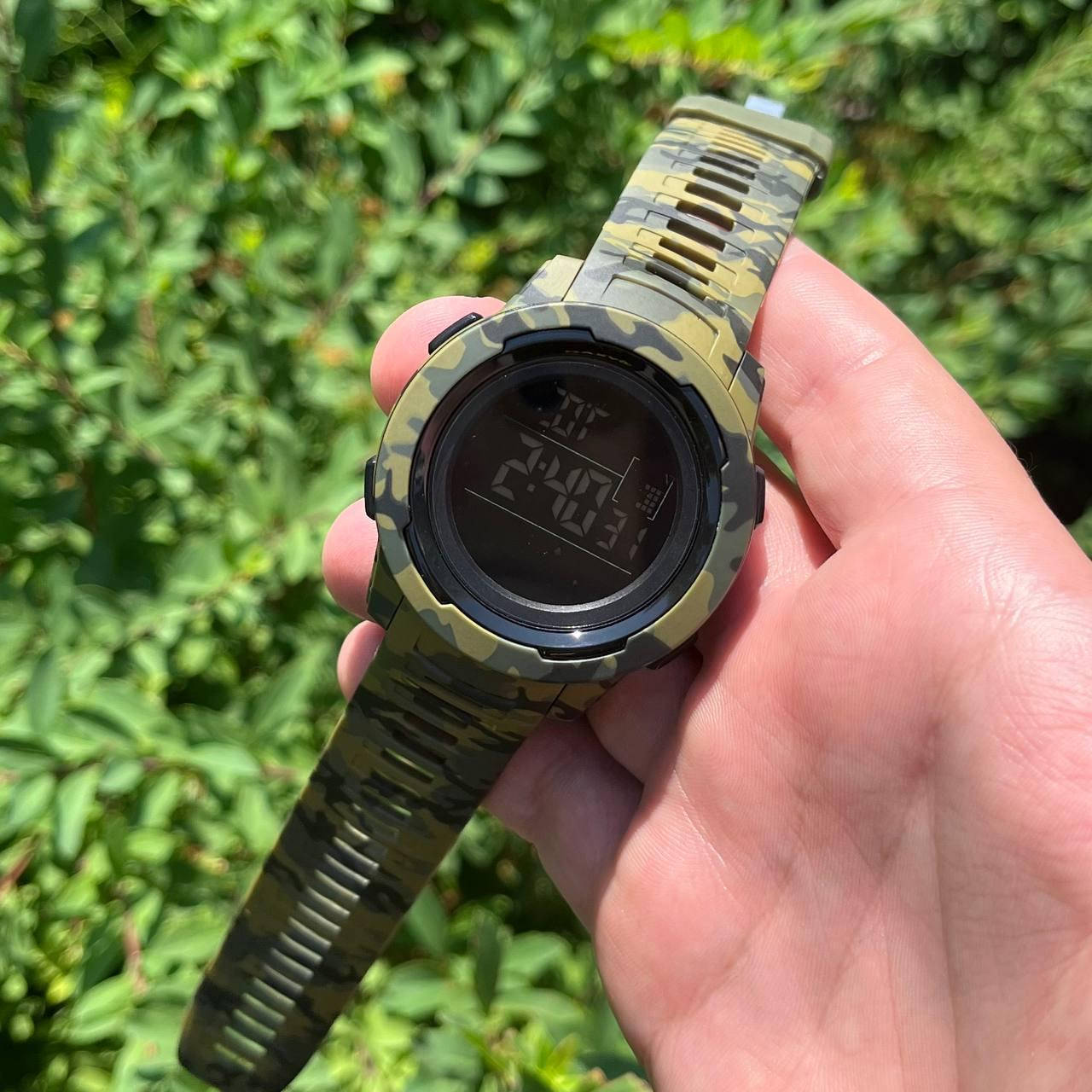 

Мужские часы Skmei 1731 Camo Green Black спорт Армейские (таймер, будильник, подсветка)
