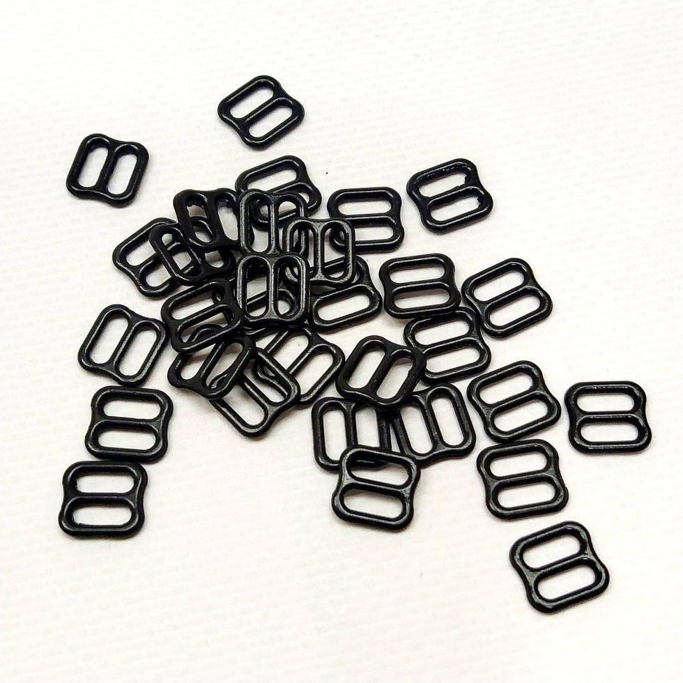 

10 шт. - Черный 0,8 см регулятор (МЕТАЛЛ) для бретелей бюстгальтера (восьмерка) (ИР-0049)