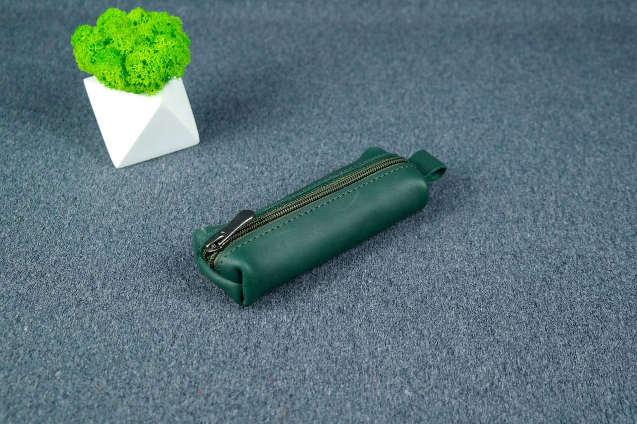 

Ключница на молнии, кожа Итальянский Краст, цвет Зеленый, Зелёный