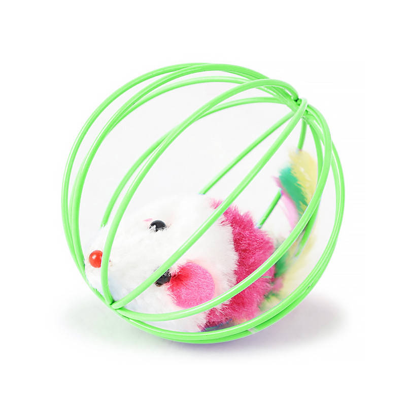 

Игрушка Taotaopets 6см 012209 Green Мышь в Шаре для котов интерактивная, Зелёный