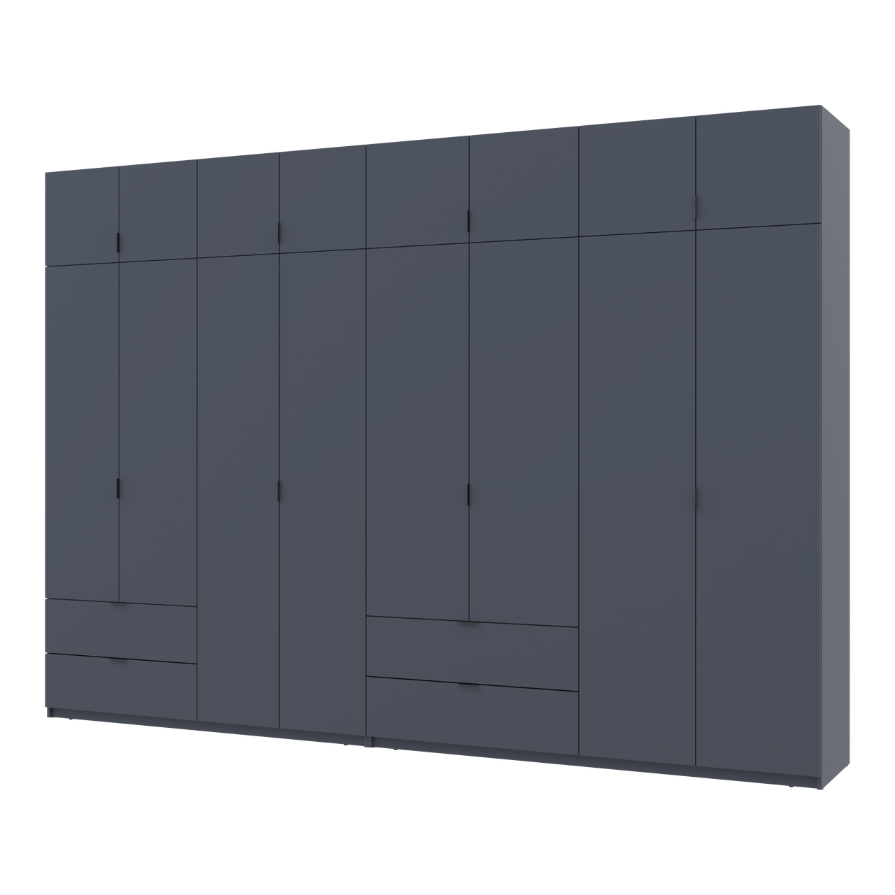 Розпашна Шафа для одягу Doros Лукас Графіт 4+4 ДСП 340х50х240 (42005141)