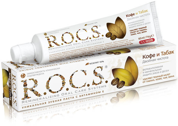

Зубная паста для очистки зубов R.O.C.S. «Кофе и табак»