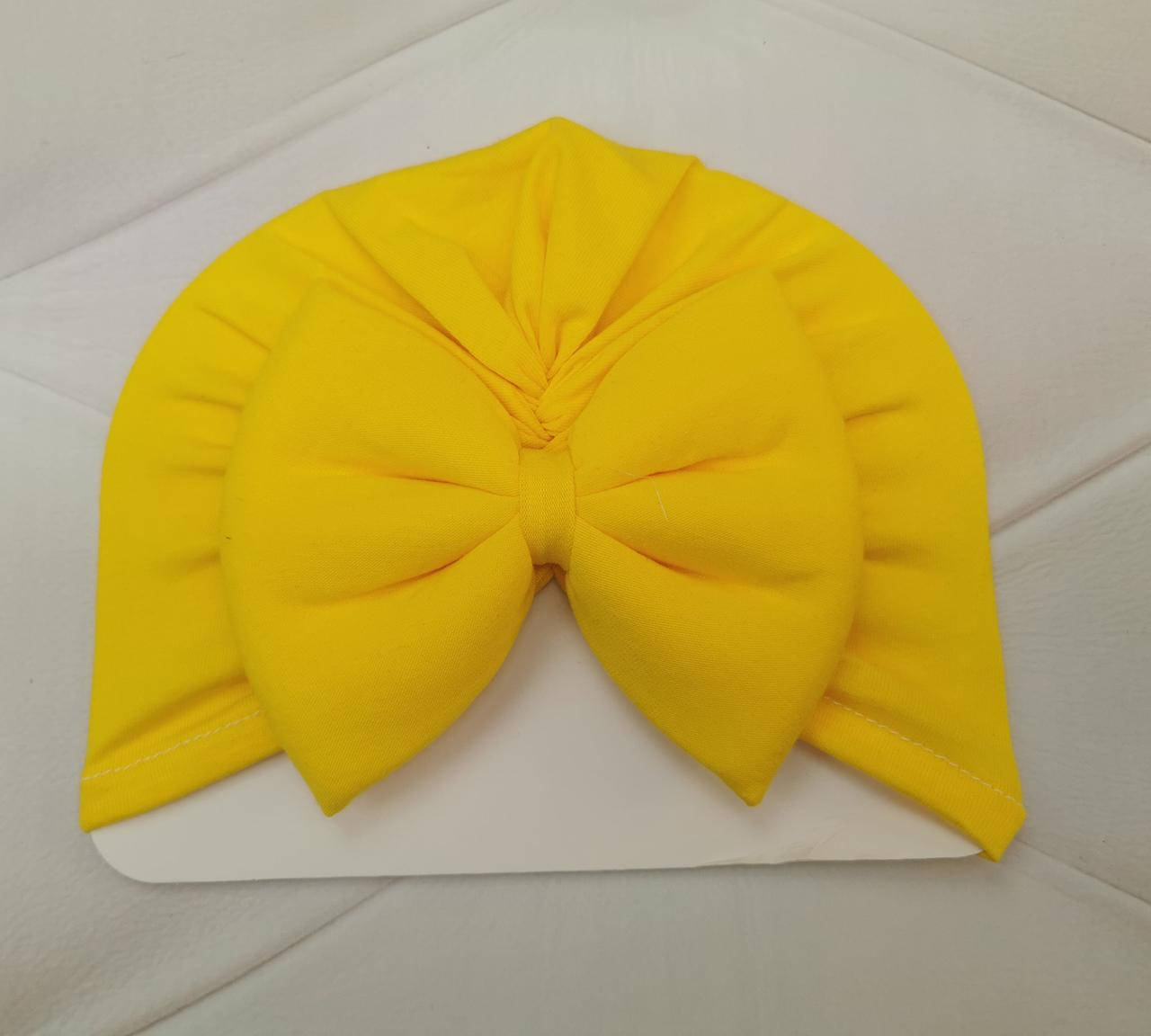 

Шапочка для девочки с бантиком желтая 1739, розмір 40-46, Желтый