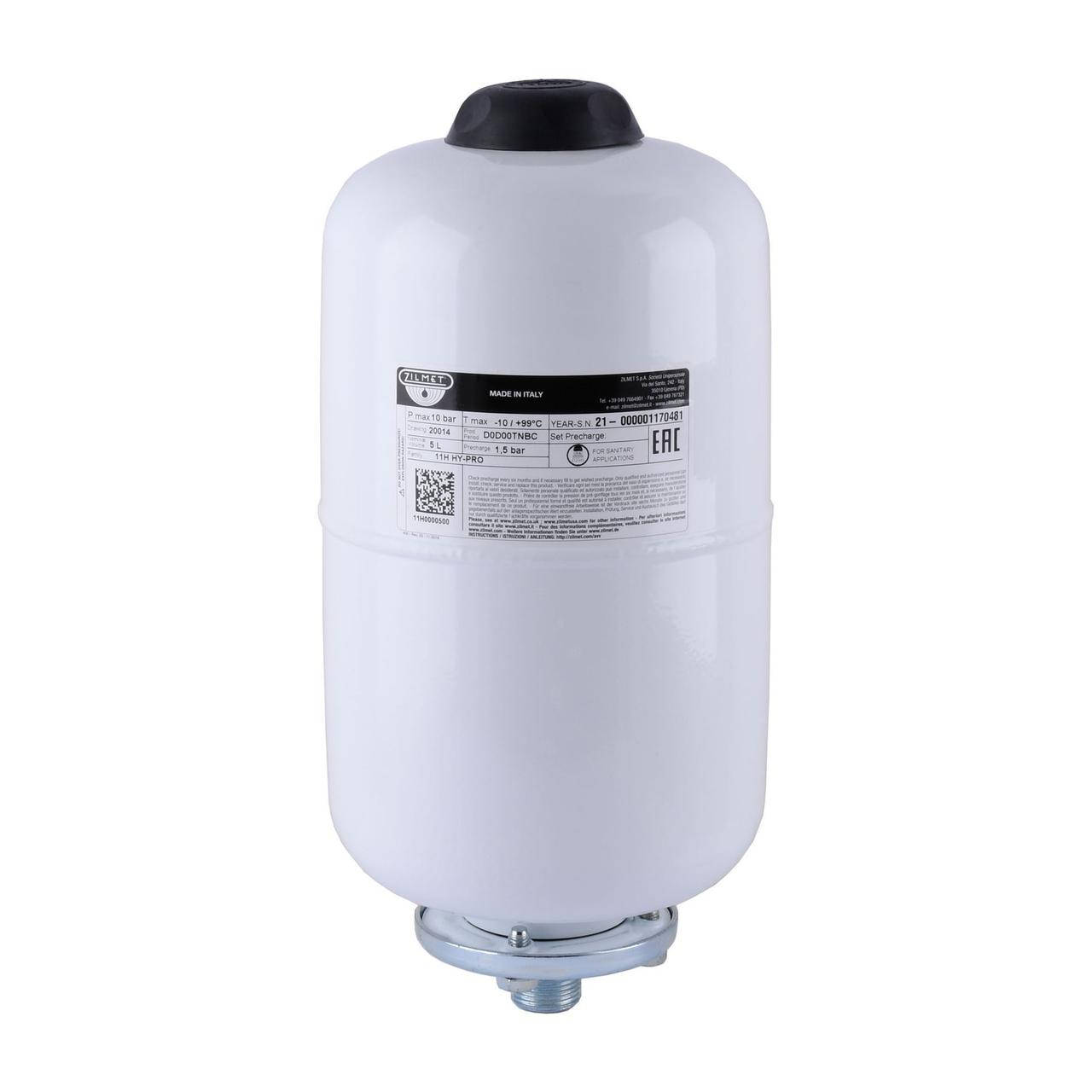 

Гидроаккумулятор cо сменной мембраной 5л ZILMET HY-PRO 10bar ( 11H0000500 )